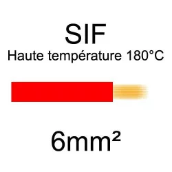 fil cuivre souple haute température isolé silicone 6mm2 rouge