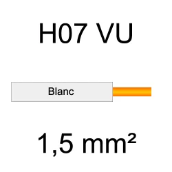 fil de câblage cuivre rigide H07VU 1.5mm² ivoire blanc