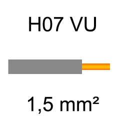 fil de câblage cuivre rigide H07VU 1.5mm² gris