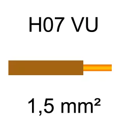 fil de câblage cuivre rigide H07VU 1.5mm² marron brun