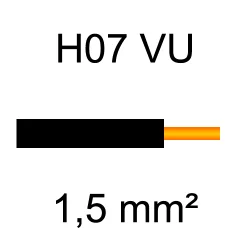 fil de câblage cuivre rigide H07VU 1.5mm² noir
