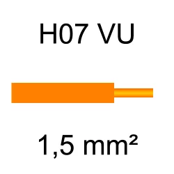 fil de câblage cuivre rigide H07VU 1.5mm² orange
