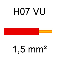 fil de câblage cuivre rigide H07VU 1.5mm² rouge