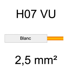 fil de câblage cuivre rigide H07VU 2.5mm² ivoire blanc