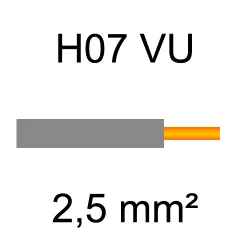 fil de câblage cuivre rigide H07VU 2.5mm² gris