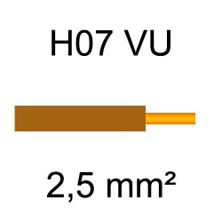 fil de câblage cuivre rigide H07VU 2.5mm² marron brun