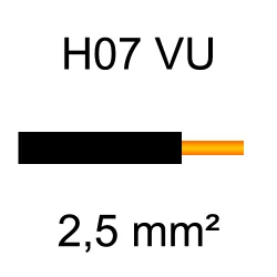 fil de câblage cuivre rigide H07VU 2.5mm² noir