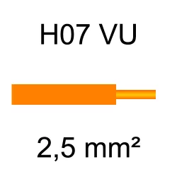 fil de câblage cuivre rigide H07VU 2.5mm² orange