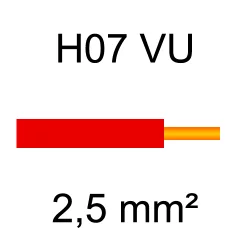 fil de câblage cuivre rigide H07VU 2.5mm² rouge