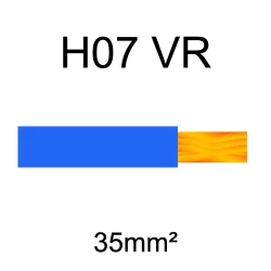 fil de câblage cuivre rigide H07VU 356mm² bleu
