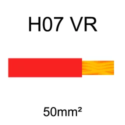 fil de câblage cuivre rigide H07VU 50mm² rouge
