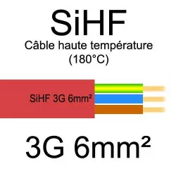 câble électrique cuivre souple isolé silicone SIHF 3 conducteurs 6mm²