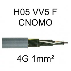 câble cuivre souple H05VV5F CNOMO 4 conducteurs 1mm²