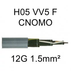 câble cuivre souple H05VV5F CNOMO 12 conducteurs 1.5mm²