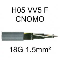 câble cuivre souple H05VV5F CNOMO 18 conducteurs 1.5mm²