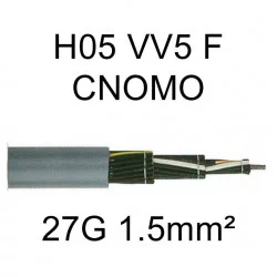 câble cuivre souple H05VV5F CNOMO 27 conducteurs 1.5mm²