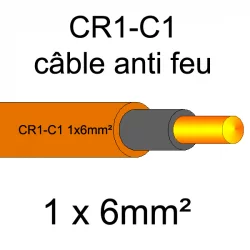 câble électrique résistant au feu CR1-C1 1x6mm²