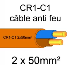 câble électrique résistant au feu CR1-C1 2x50mm²