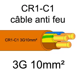 câble électrique résistant au feu CR1-C1 3G10mm²