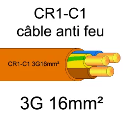 câble électrique résistant au feu CR1-C1 3G16mm²