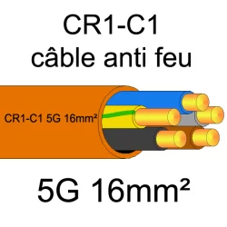 câble électrique résistant au feu CR1-C1 5G16mm²