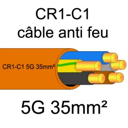 câble électrique résistant au feu CR1-C1 5G35mm²