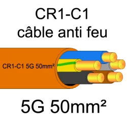 câble électrique résistant au feu CR1-C1 5G50mm²