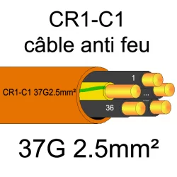 câble électrique résistant au feu CR1-C1 37G2.5mm²