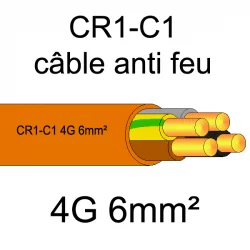 câble électrique résistant au feu CR1-C1 4G6mm²