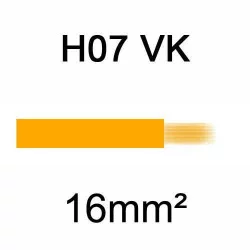 fil de câblage en cuivre souple isolé PVC série H07VK 16mm² orange
