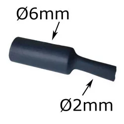 gaine thermorétractable diamètre 6mm noir