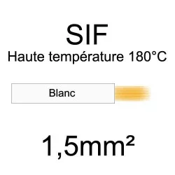 fil cuivre souple haute température isolé silicone 1.5mm2 blanc