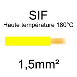 fil cuivre souple haute température isolé silicone 1.5mm2 jaune
