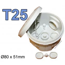 boite électrique ronde T25 80mm 51mm boite électrique ronde T25 80mm 51mm