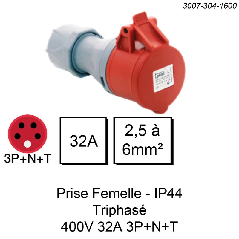 Prise industrielle IP44 IK08