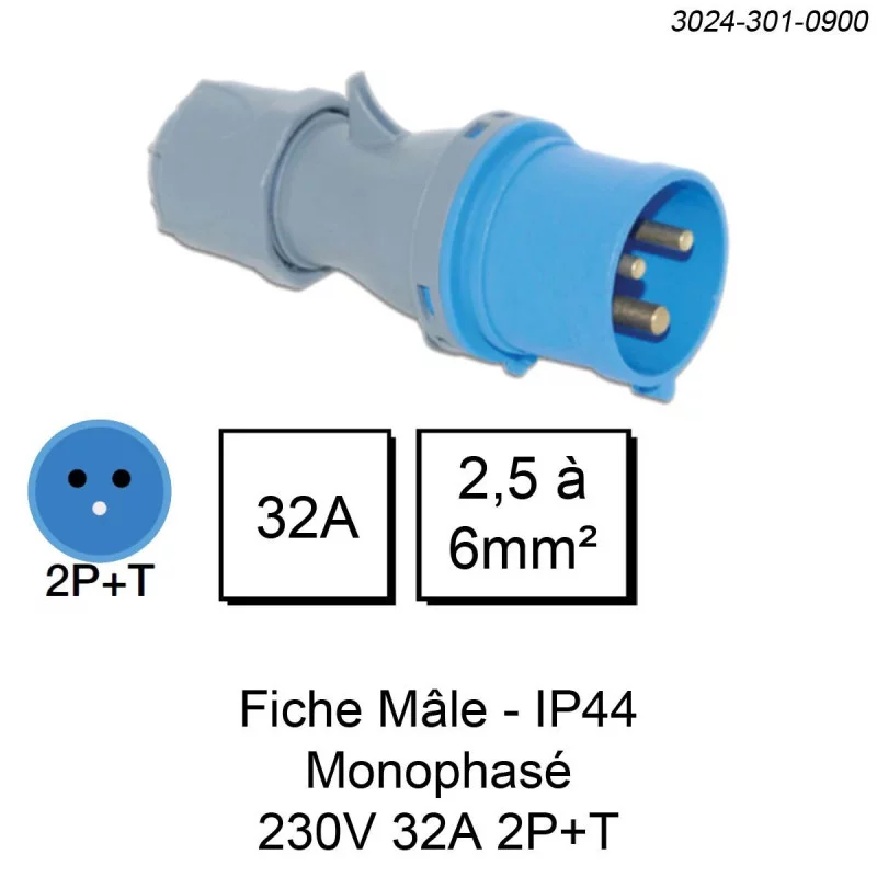 Prise industrielle IP44 IK08