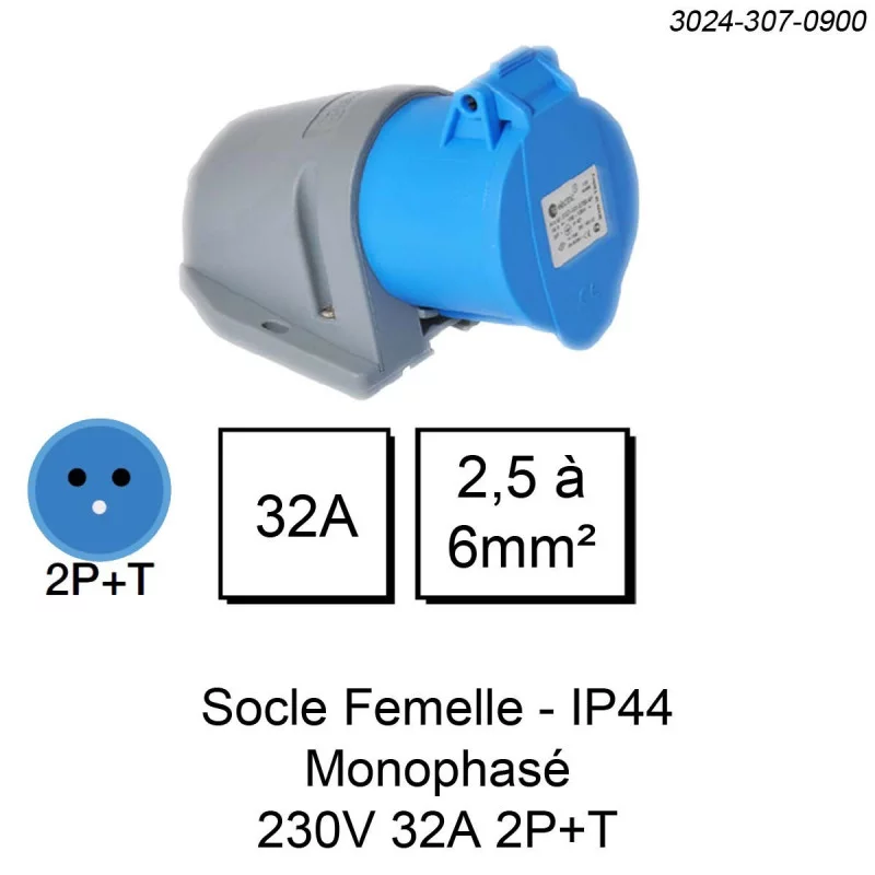 Prise industrielle IP44 IK08