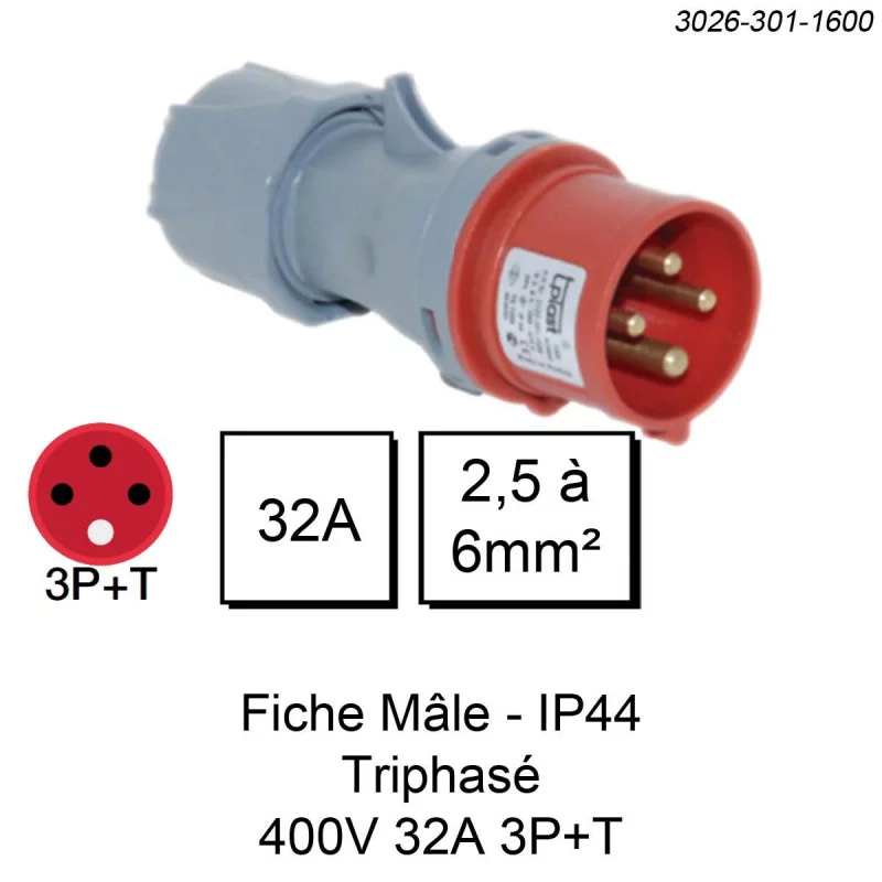 Prise industrielle IP44 IK08