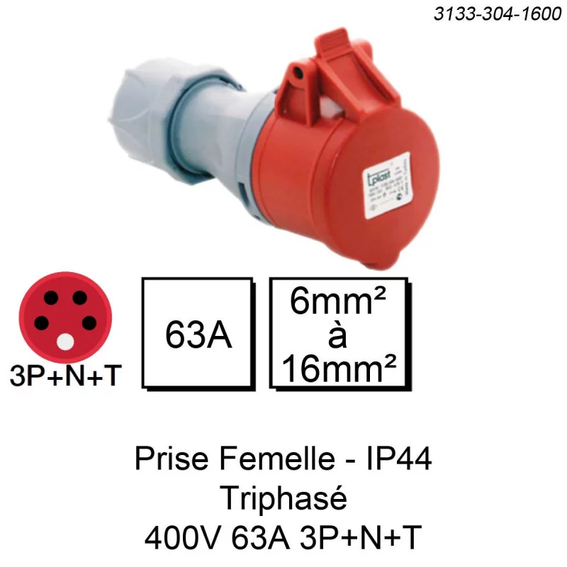 Prise industrielle IP44 IK08