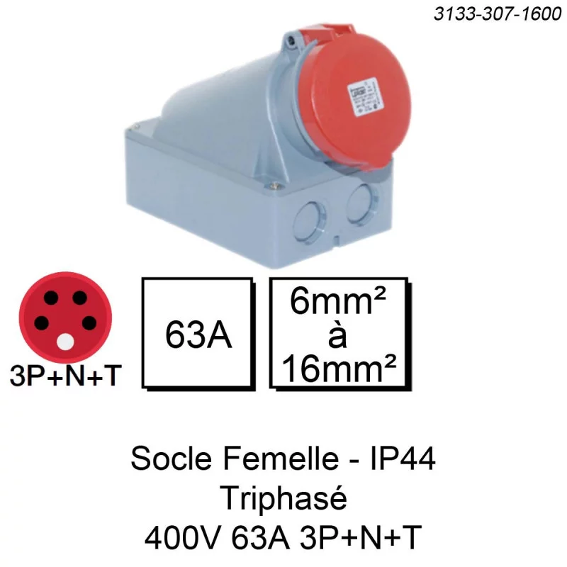 Prise industrielle IP44 IK08