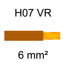 fil de câblage cuivre rigide H07VU 6mm² marron brun