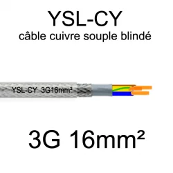 câble électrique cuivre souple blindé YSL-CY 3 conducteurs 16mm²