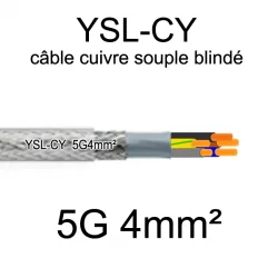 câble électrique cuivre souple blindé YSL-CY 5 conducteurs 4mm²