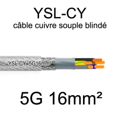 câble électrique cuivre souple blindé YSL-CY 5 conducteurs 16mm²