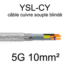 câble électrique cuivre souple blindé YSL-CY 5 conducteurs 10mm²