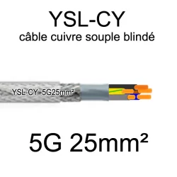 câble électrique cuivre souple blindé YSL-CY 5 conducteurs 25mm²