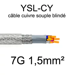 câble électrique cuivre souple blindé YSL-CY 7 conducteurs 1.5mm²