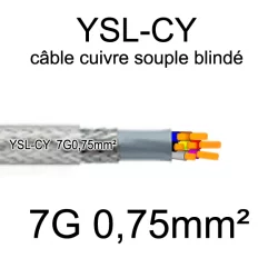 câble électrique cuivre souple blindé YSL-CY 7 conducteurs 0.75mm²