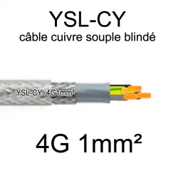 câble électrique cuivre souple blindé YSL-CY 4 conducteurs 1mm²