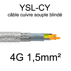câble électrique cuivre souple blindé YSL-CY 4 conducteurs 1.5mm²